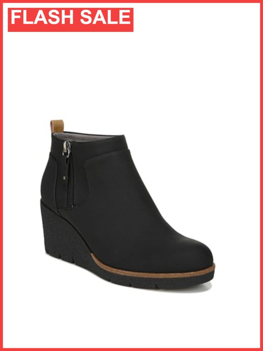 Wedge Ankle Bootie Faux Leather Comfort Slip-On Booties